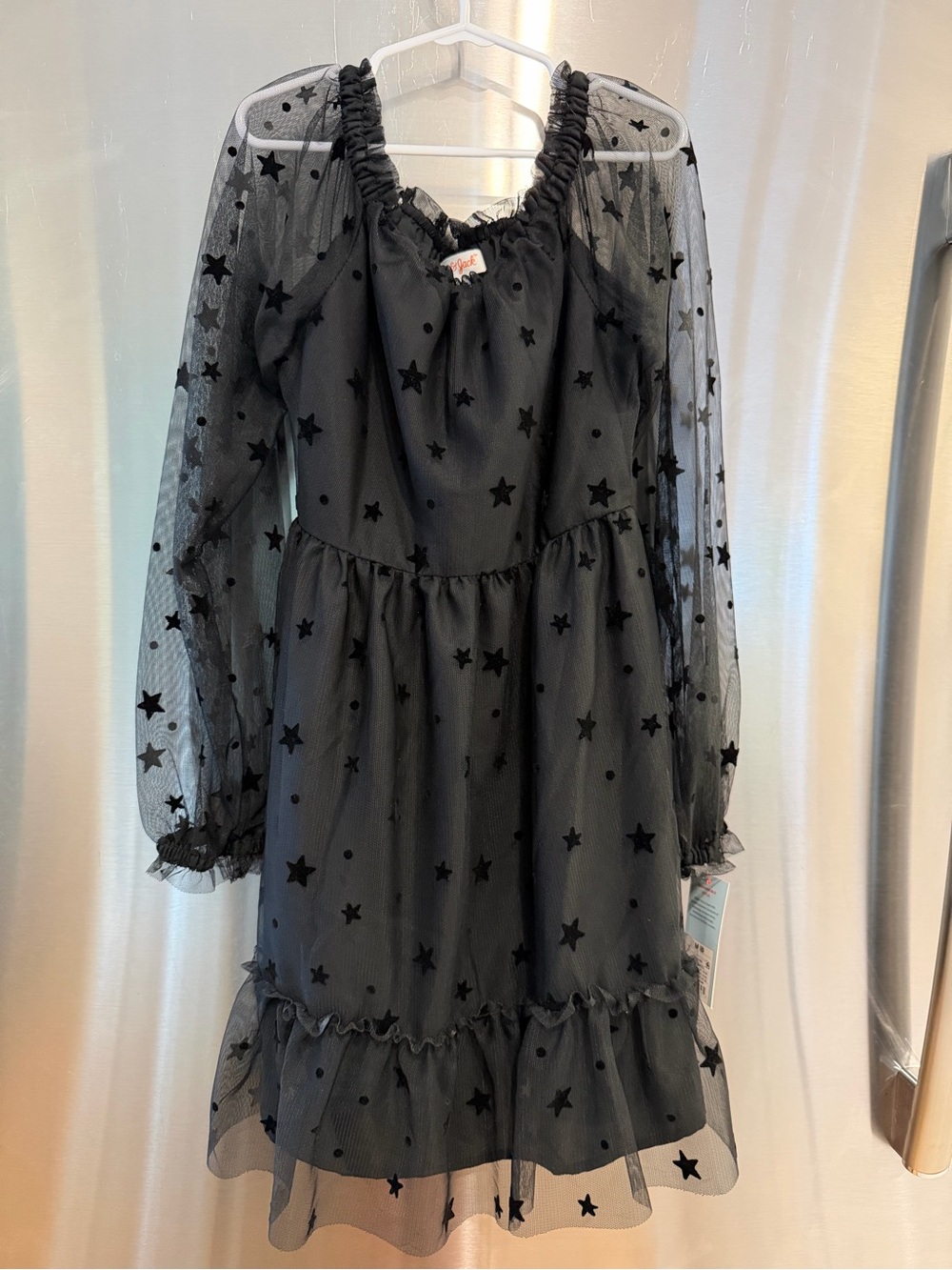 Cat & Jack Black Star Mesh Party Dress